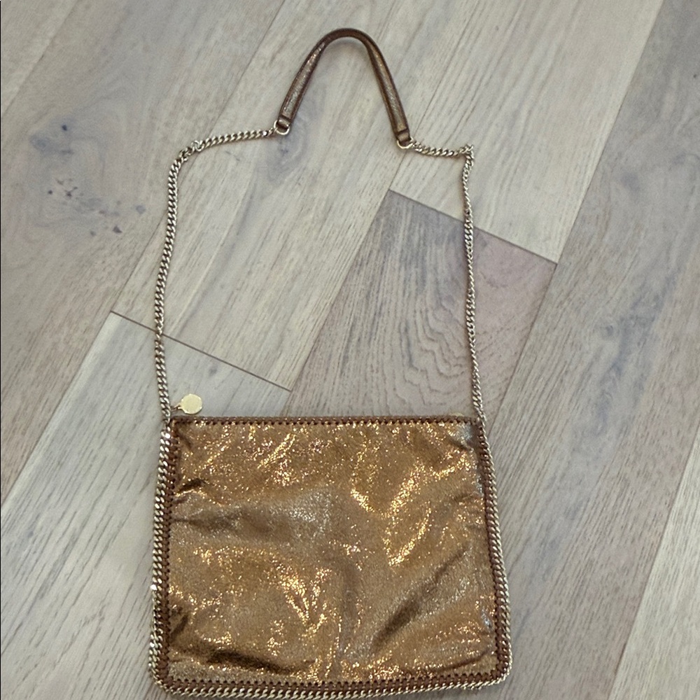 Stella McCartney Falabella Metallic Gold Chain Crossbody Bag – Like New